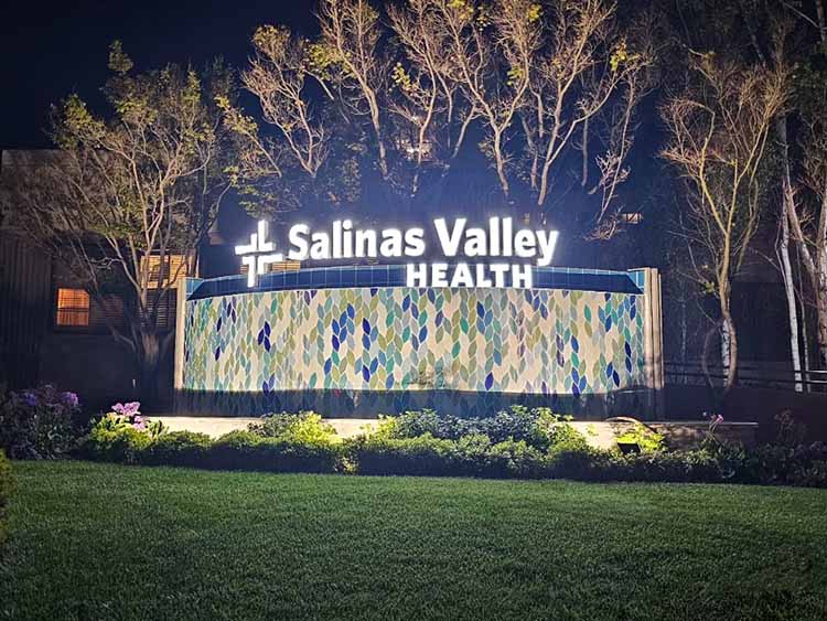 Salinas Valley Health Font Lit sign Sign Centers